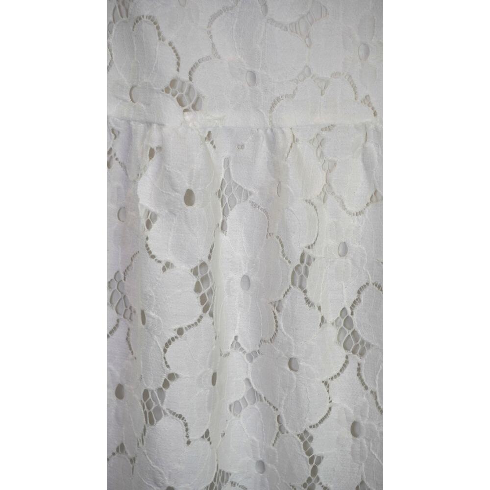 Women's Linea White Floral Cotton Long Skirt - Size 1X - Picture 2 of 4